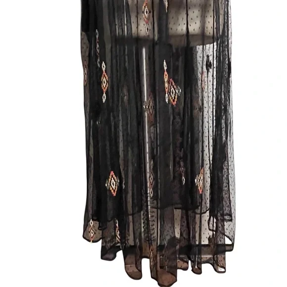 Sundance Dreamy Destinations Black Swiss Dot Embroidered Maxi Boho Dress — XL - Picture 11 of 14